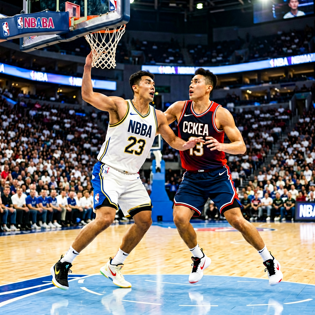 篮球赛事：NBA常规赛与CBA联赛的激烈对抗场景